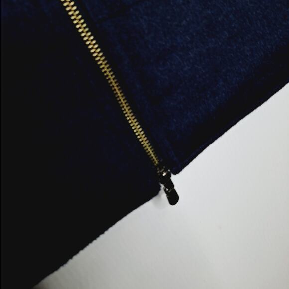 J. Hilburn Wool Puffer Vest 41R Medium Large Reversible Navy Blue Full Zip - Picture 9 of 11